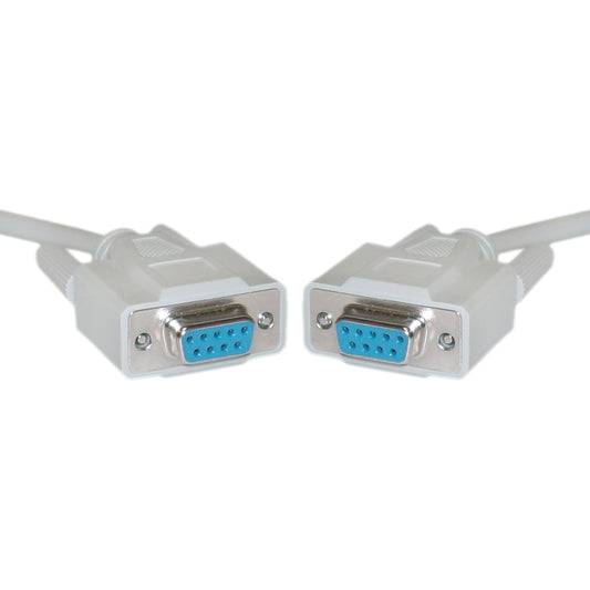 CableWholesale 10 feet DB9 Female Serial Cable, DB9 Female to Female, UL Rated, 9 Conductor, 1:1, Gray, 9 Pin Serial Cable Female to Female, DB9 RS232