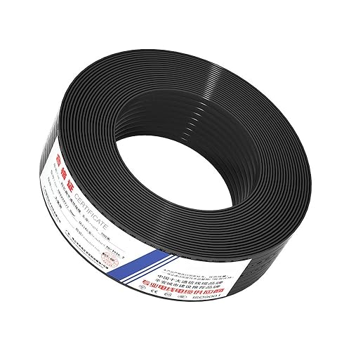 VIVOCH 100M(328ft) Pure Copper Multi-Strand Telephone Line RJ11 Communication 6-Core Indoor Connecting Line Flat Line, Black