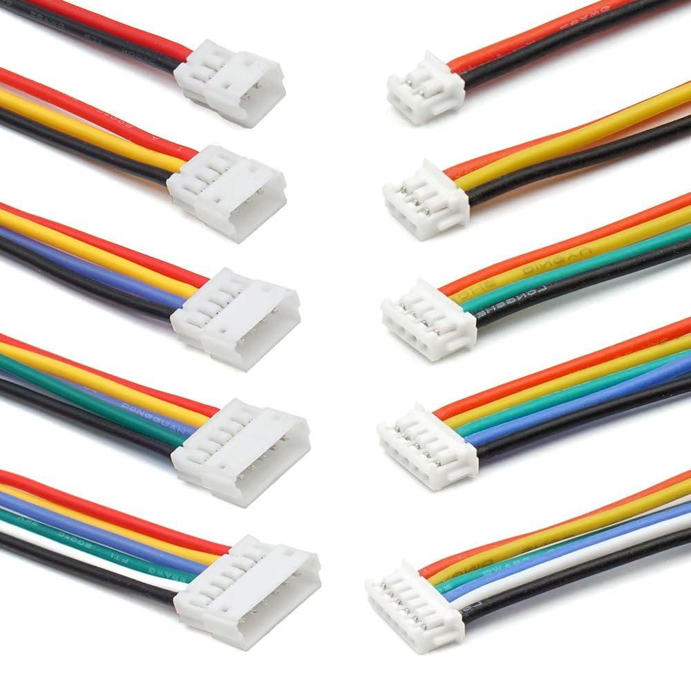ZH 1.5MM Male Female Connectors and 28AWG Pre-Crimped Silicone Cables kit, ZH1.5 Connector Socket 2/3/4/5/6 Pin Housing JST Adapter Cable Connector