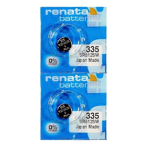 Renata 335 SR512SW Batteries - 1.55V Silver Oxide 335 Watch Battery (2 Count)