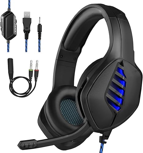 targeal Gaming Headset with Microphone - for PC, PS4, PS5, Xbox One, Xbox Series X|S - 3.5mm Jack Gamer Headphone with Noise Canceling Mic