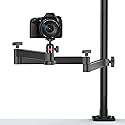 ULANZI Camera Desk Mount Stand with Flexible Arm, Overhead Mount, Articulated Arm with 360° Rotatable Ball Head, Aluminum Desk Mounting Stand for Ring