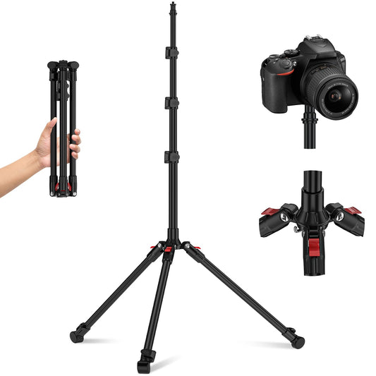 Anautin Extendable Light Stand Photography, 6.6ft/2m Light Tripod Stand for Travel, 13lb/6kg Heavy Duty Studio Lighting Stand for Continue Output