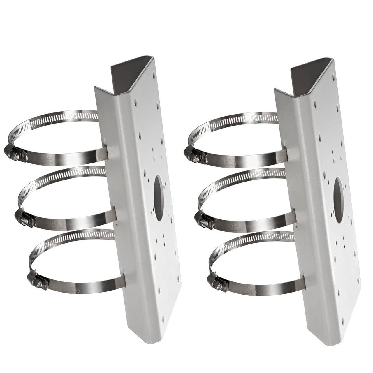 KENUCO PM DS-1275ZJ Universal Vertical Pole Mount Adapter for Most Wall Mounts Cameras PTZ (White- 2 PK)