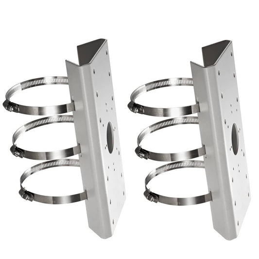 KENUCO PM DS-1275ZJ Universal Vertical Pole Mount Adapter for Most Wall Mounts Cameras PTZ (White- 2 PK)