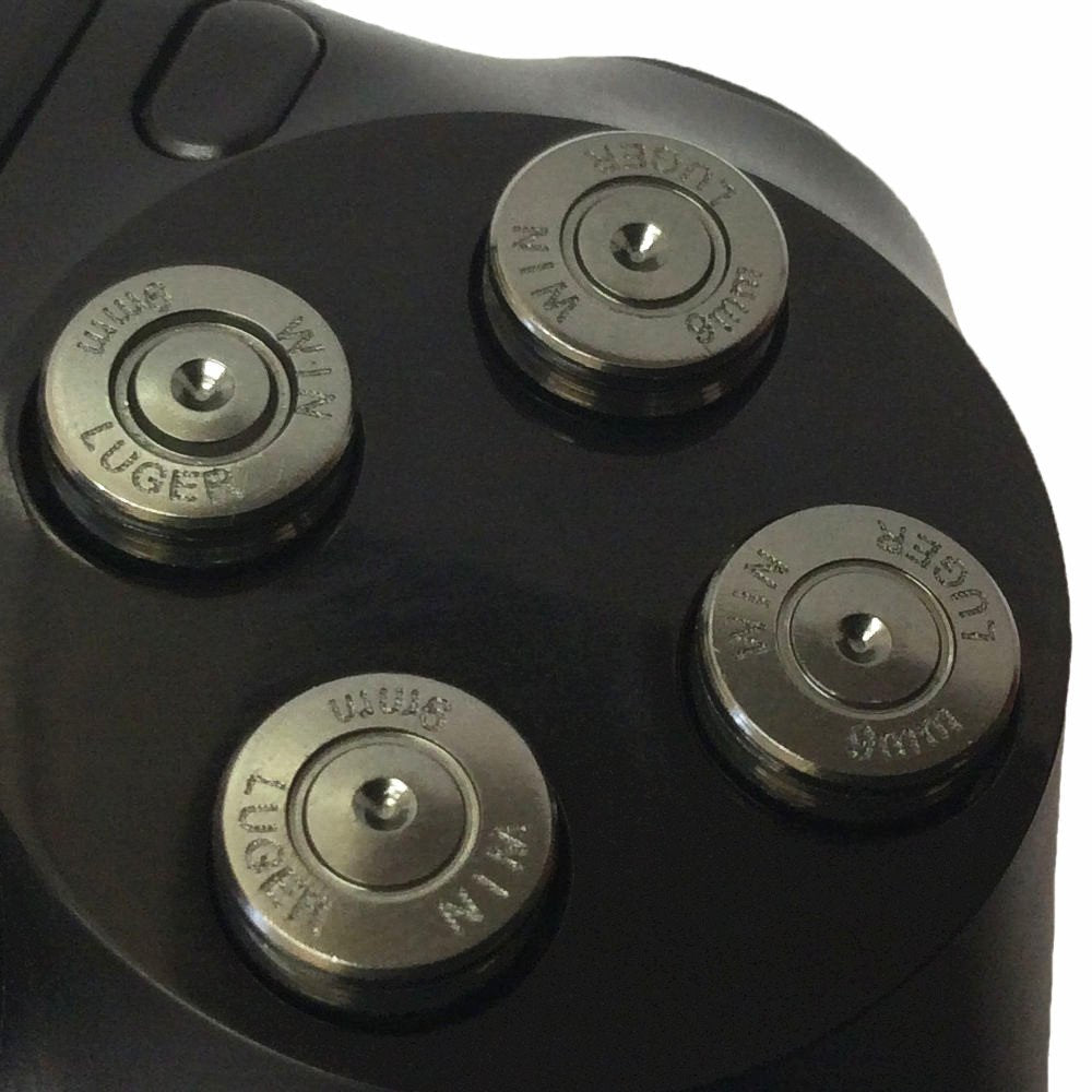 Gametown Metal Grey 9mm Bullet Custom buttons for PS4 DualShock 4 Controllers