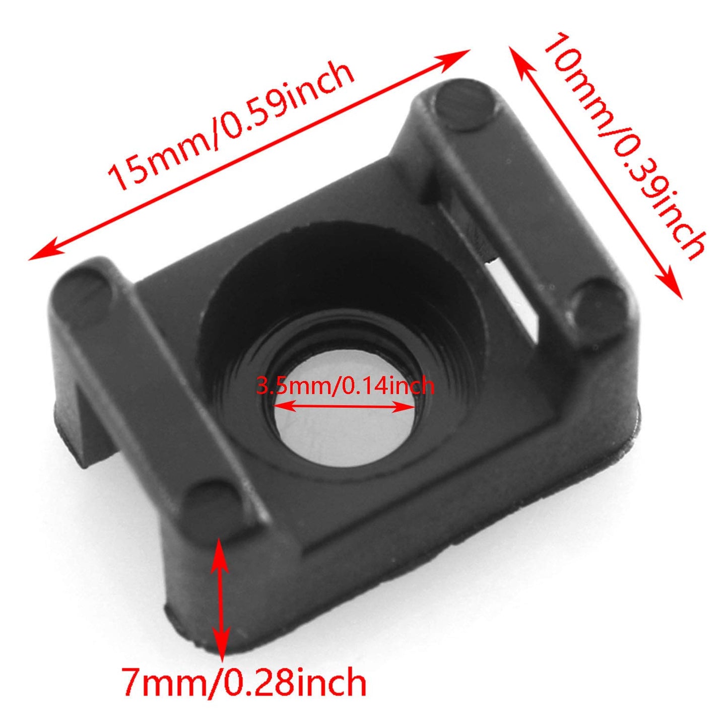 DGZZI Saddle Wire Holder 100PCS Black 4.5mm Width Screw Type Saddle Shape Cradle Tie Mounts Bases Clips Cable Holder
