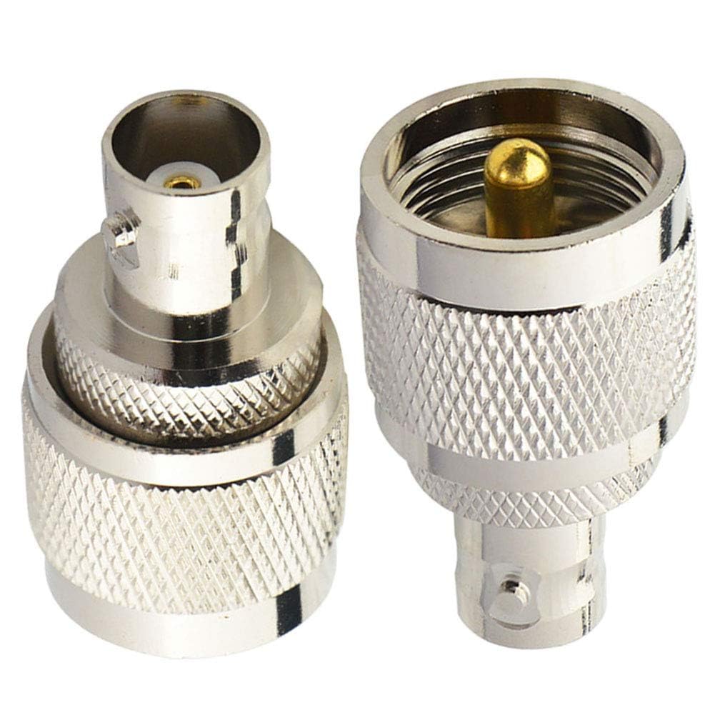Boobrie BNC UHF Coax Connector PL259 UHF Male to BNC Female Coaxial Connector Low Loss Coax Adapter for RF Antennas/Wireless LAN Devices/Coaxial