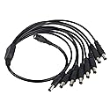 Eagles 1 Female to 8 Male Output Power Splitter Cable Y Adapter 5.5x2.1mm CCTV DC Power Splitter Cable Compatible with CCTV Accessories Security
