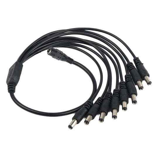 Eagles 1 Female to 8 Male Output Power Splitter Cable Y Adapter 5.5x2.1mm CCTV DC Power Splitter Cable Compatible with CCTV Accessories Security
