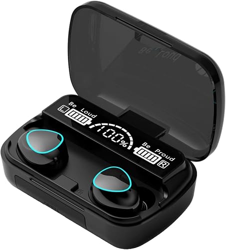 MWRPCRDN Wireless Earbuds, Bluetooth 5.3 Ear Buds LED Power Display Headphones 30H Playtime Stereo Earbuds with Comfort Lightweight in Ear Earphones