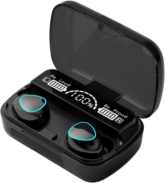 MWRPCRDN Wireless Earbuds, Bluetooth 5.3 Ear Buds LED Power Display Headphones 30H Playtime Stereo Earbuds with Comfort Lightweight in Ear Earphones