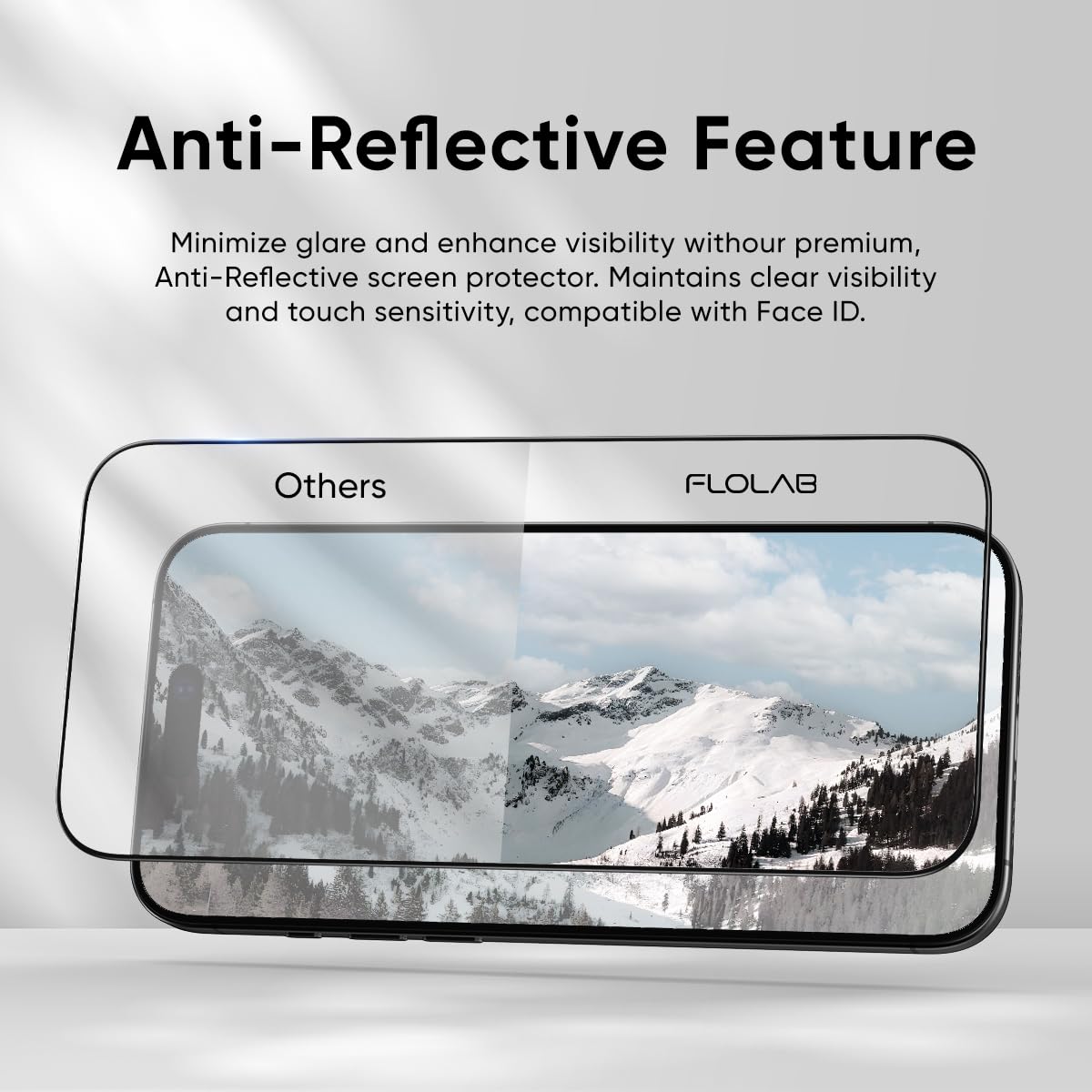 FLOLAB NanoArmour ONETIME PRO for iPhone 17 Pro Max Screen Protector, Anti-Reflective,PolarSpectra Anti-Rainbow, Tempered Glass, Ultra Clear, Infinity