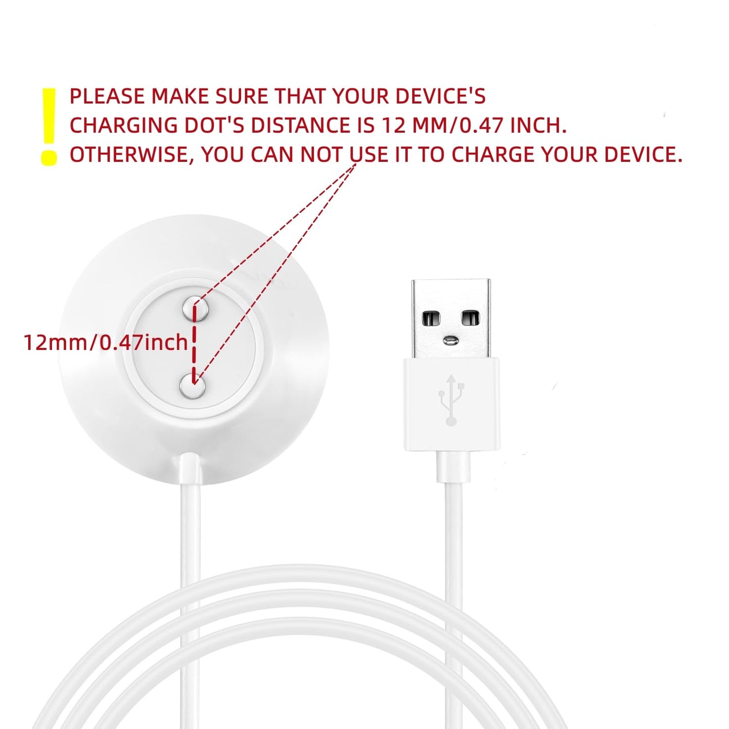 Densleonis Rose Replacement Charger, 12mm Magnetic Standing Dock Station Fast Charging USB Cable for Rose Only -2.5Ft