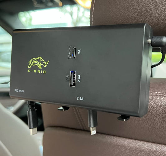 Retractable Backseat Car Phone Charger,Compatible with iPhone & Android Phones and Type-C Laptop, Car Accessories for Uber for Lyft Share Ride,Taxi