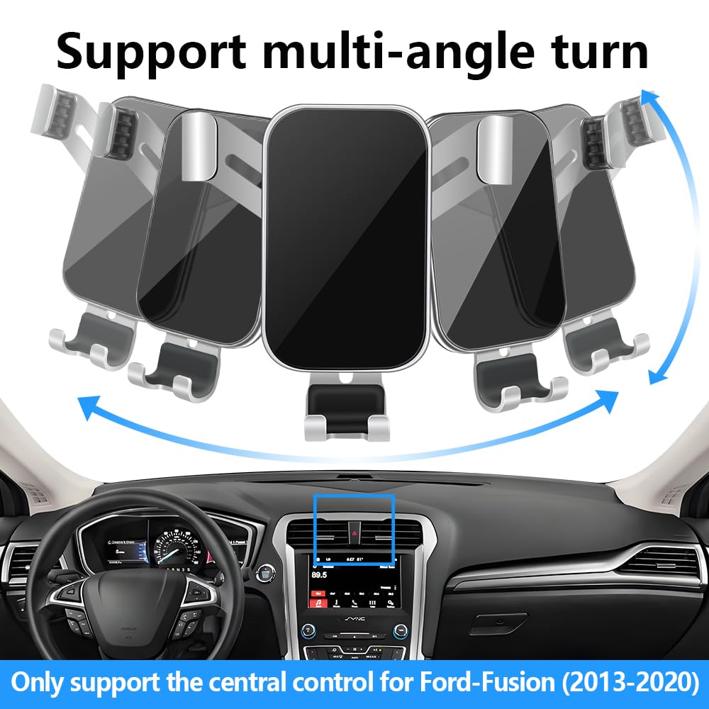 LUNQIN Car Phone Holder for Ford Fusion 2013 2014 2015 2016 2017 2018 2019 2020 Auto Interior Accessories Best Cell Phones Mount Cellphone Mobile