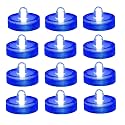 Zhiweikm Halloween Pumpkin Lights Decoration,Flameless Led Candles,Diveable Tea Light,Party Decorative Lights, Pack of 12, Blue