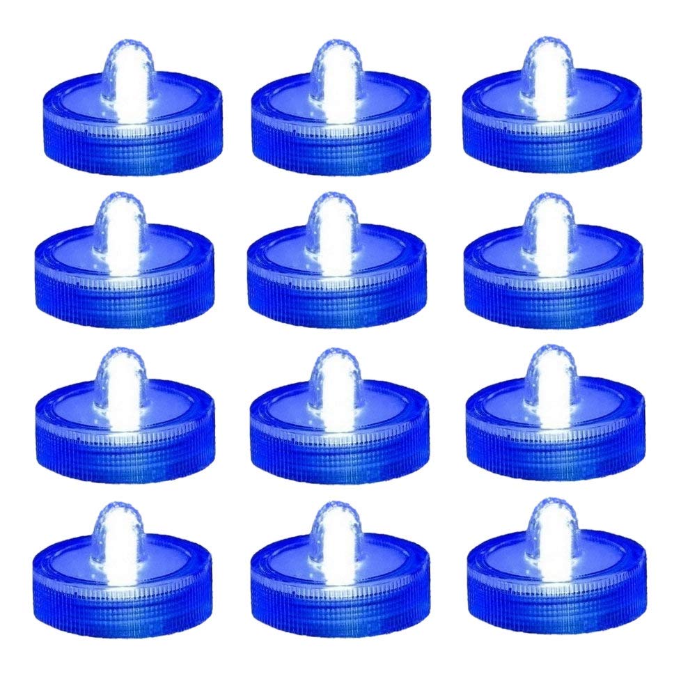 Zhiweikm Halloween Pumpkin Lights Decoration,Flameless Led Candles,Diveable Tea Light,Party Decorative Lights, Pack of 12, Blue