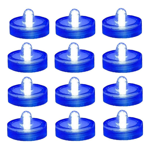 Zhiweikm Halloween Pumpkin Lights Decoration,Flameless Led Candles,Diveable Tea Light,Party Decorative Lights, Pack of 12, Blue