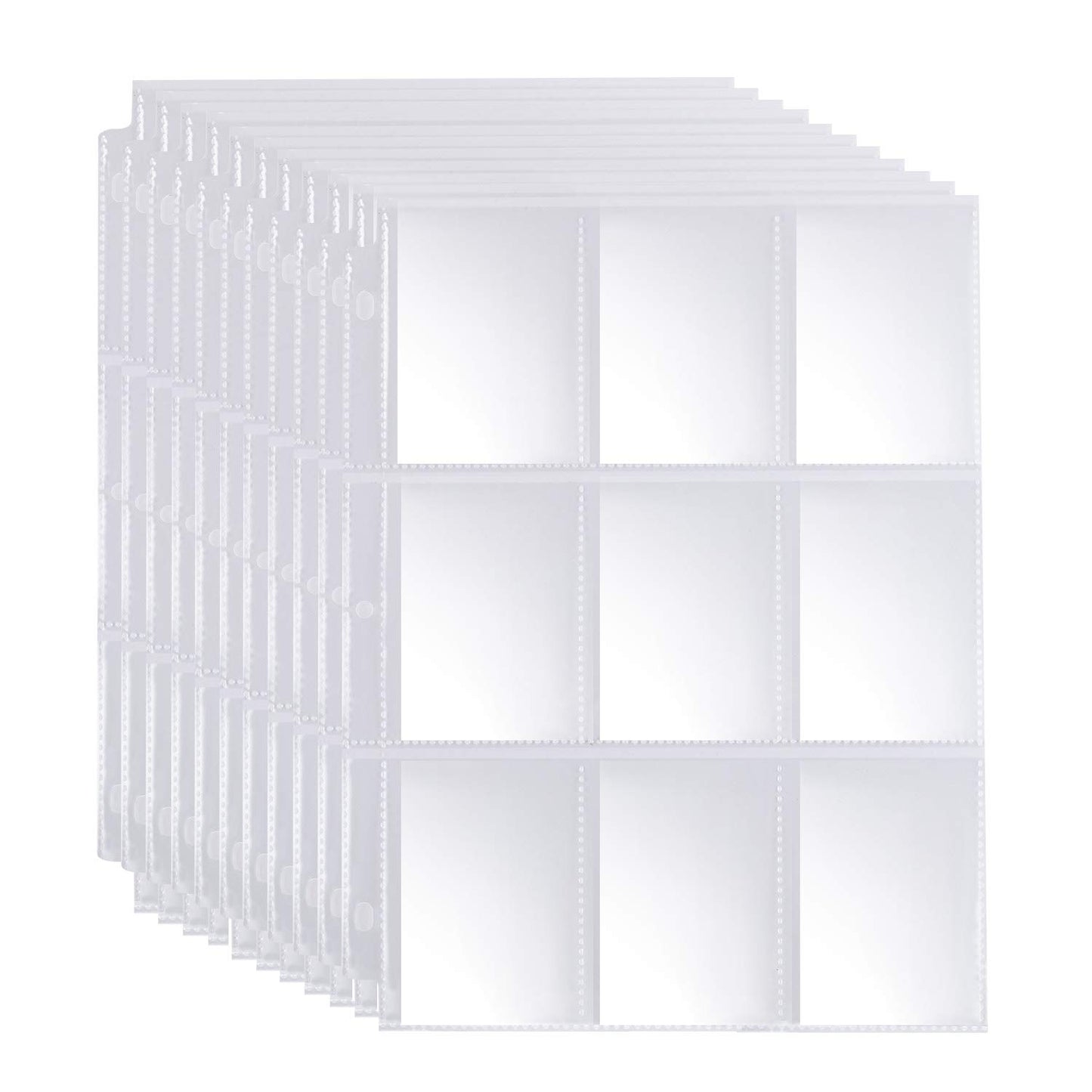 Trading Card Sleeves, JIQEZNL 1440 Pockets Premium Double Side Baseball Card Sleeves Pages for 3 Ring Binder, 9 Pocket Card Sheets Protectors