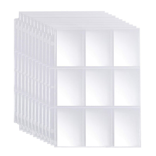 Trading Card Sleeves, JIQEZNL 1440 Pockets Premium Double Side Baseball Card Sleeves Pages for 3 Ring Binder, 9 Pocket Card Sheets Protectors