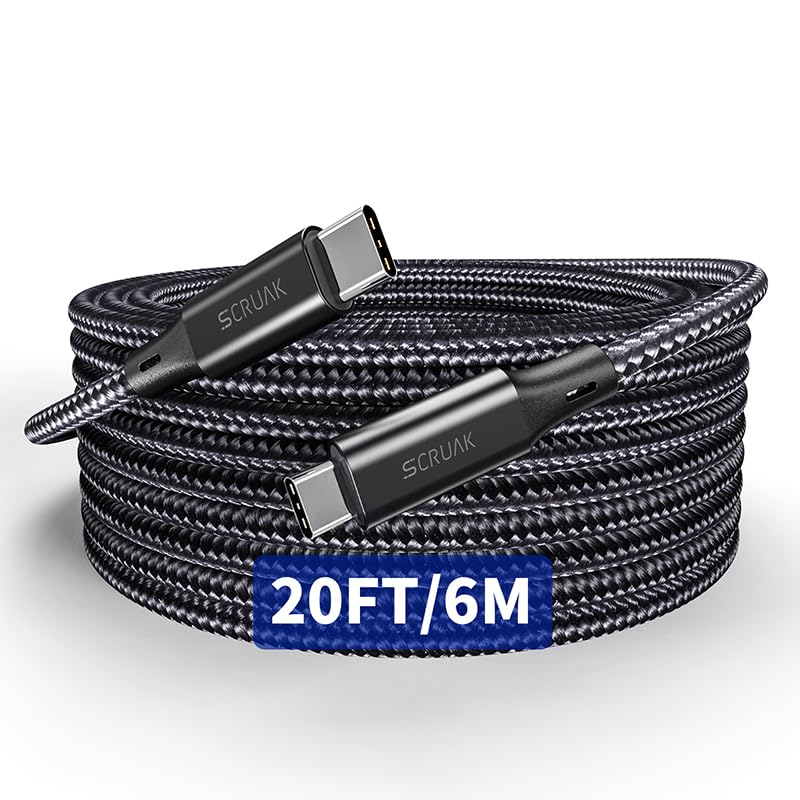 Extra Long iPhone 16 17 Charger Cable 20Ft, 16 Feet USB C to C Cable Fast Charging Nylon Braided iPhone 16 17 USB C Charger Cord for iPhone 16/17…