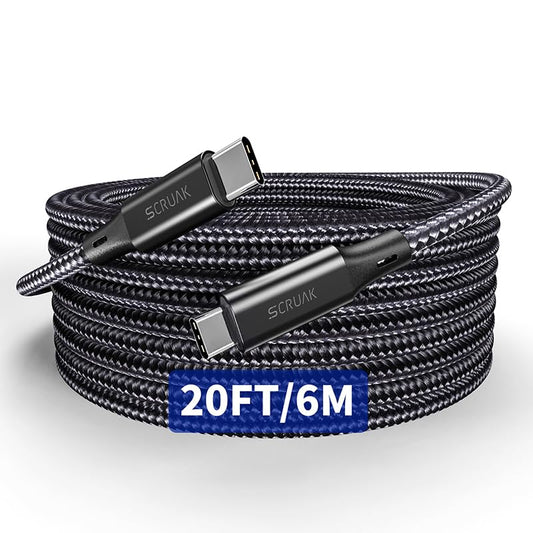 Extra Long iPhone 16 17 Charger Cable 20Ft, 16 Feet USB C to C Cable Fast Charging Nylon Braided iPhone 16 17 USB C Charger Cord for iPhone 16/17…