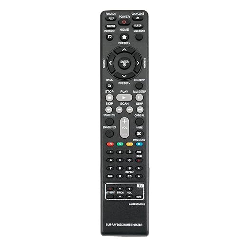 AKB73596101 Replace Remote Control Applicable for LG Blu-Ray BH6720S BH6820SW BH6520TW BH6220S BH6240S Bh6340H Home Theater System AKB73596102