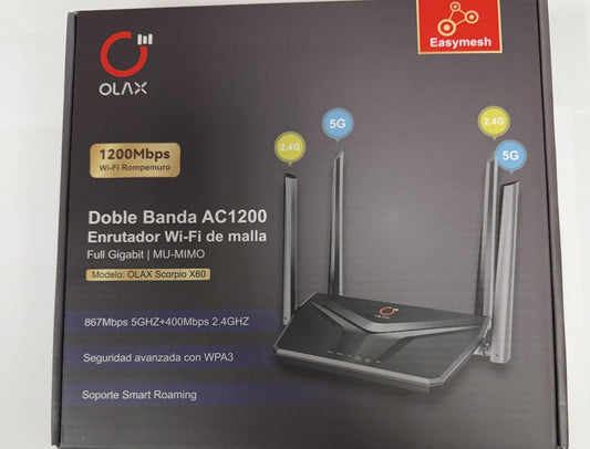 OLAX Scorpio X60 AC1200 Dual Band WiFi Router, 1200Mbps Wireless Mesh Router with MU-MIMO, Full Gigabit, WPA3 Security, Parental Control, Smart