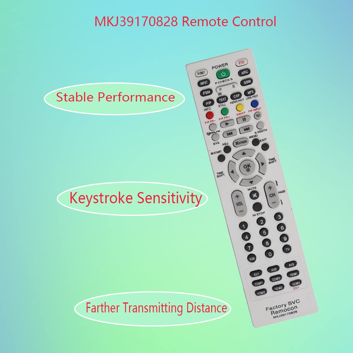 GHUST MKJ39170828 Replacement Remote Control for LG TV 24LV570M 28LV570M 32LV570M 43LV570M 32LH200C 42LH200C DU27FB32C 26LH210C 26LX1D 26LX1DUD 30FZ4D
