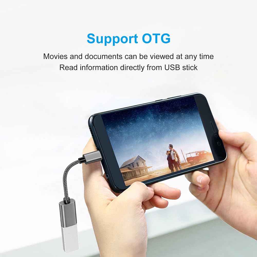 USB C to USB 3.0 Adapter [3 Pack], USB C Male to USB Female OTG Cable Thunderbolt3 to USB Adapter Compatible for MacBook Pro/Air, iPhone 16 Pro Max/16