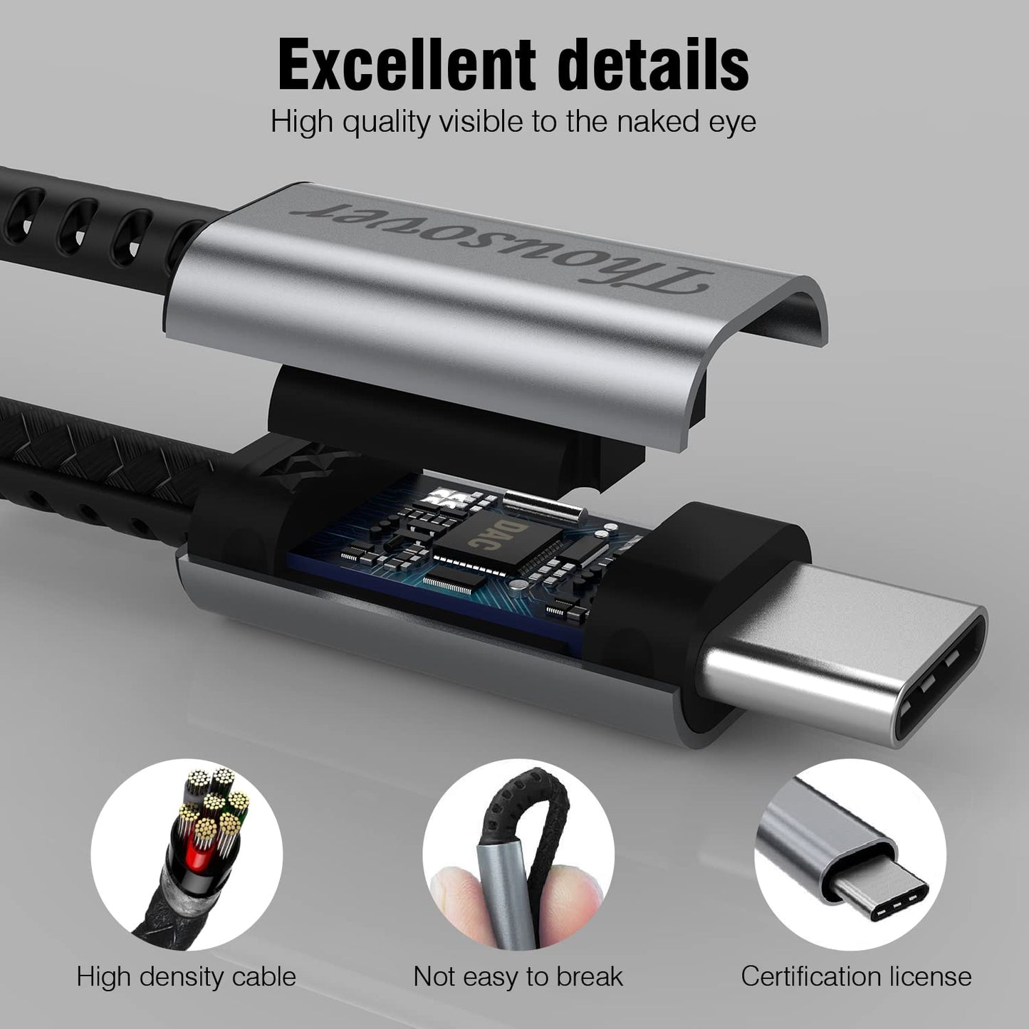 Thousover USB Type C to 3.5mm Female Headphone Jack Adapte