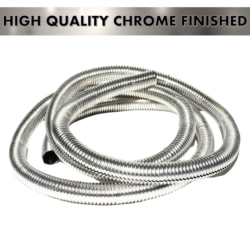 Bentley Harris ConvoShield Aluminized Nylon Wire Loom Tubing - 1/4" Inch Diameter - 39” Inch Long | Chrome Finish Wire Loom | High Temp.