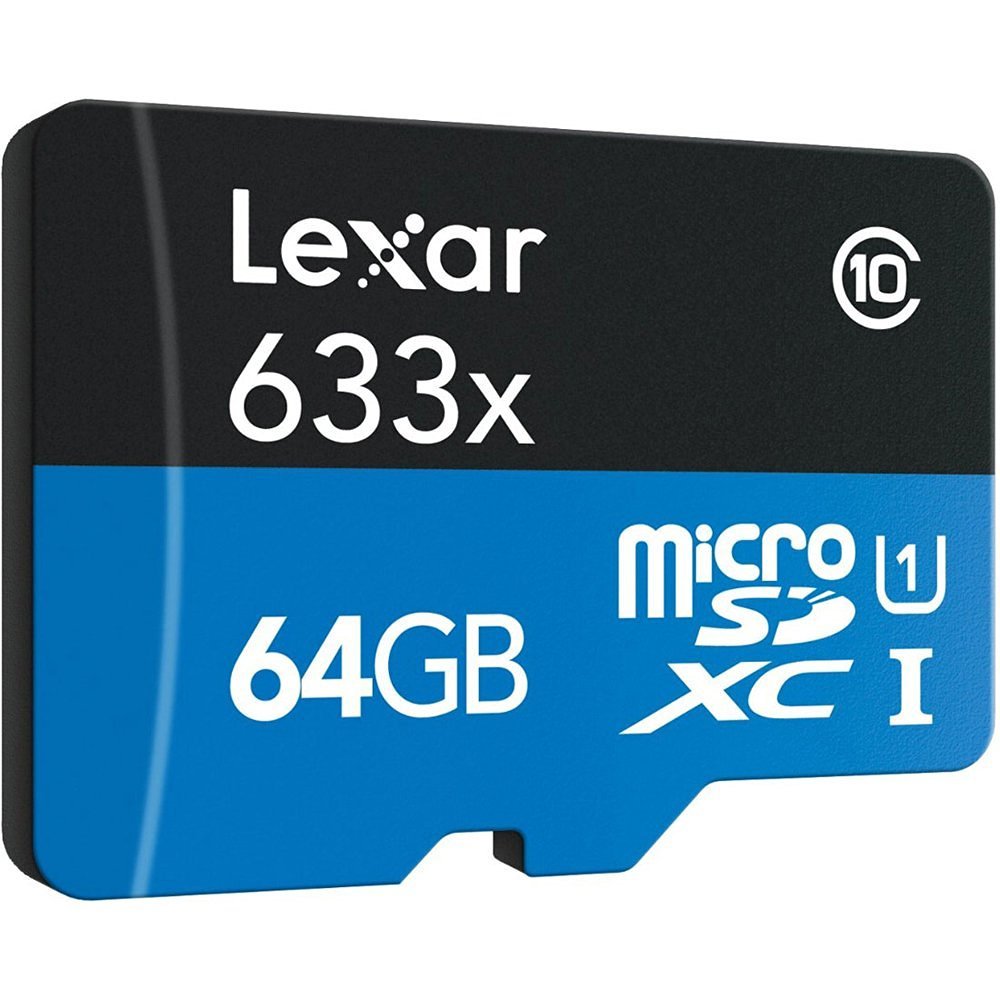 Lexar 64GB microSDXC UHS-I 633X High-Performance Memory Card - 2 Pack + Microfiber Cloth