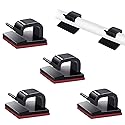 SOULWIT 50 Pcs Self Adhesive Cable Management Clips, Cable Organizers Sticky Wire Clips Cord Holder for TV PC Laptop Ethernet Cable Desktop Home