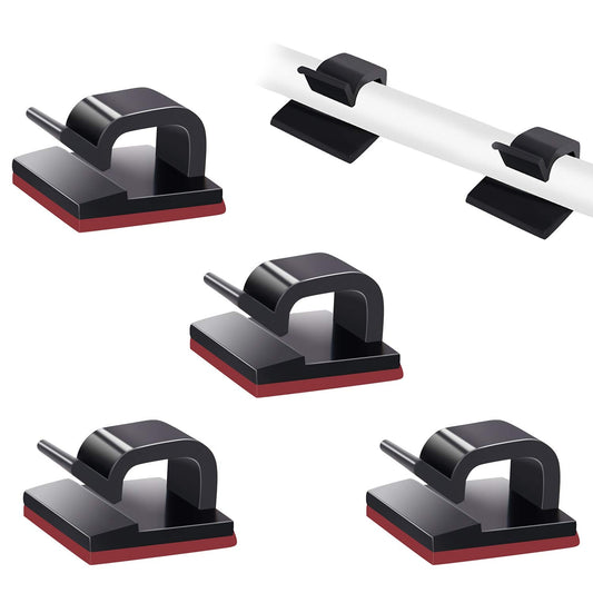 SOULWIT 50 Pcs Self Adhesive Cable Management Clips, Cable Organizers Sticky Wire Clips Cord Holder for TV PC Laptop Ethernet Cable Desktop Home