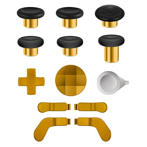 Accessories for Xbox Elite Controller Series 2 - 13 in 1 Replacement Paddles Gold Color Thumbsticks Analog Sticks Joystick Parts Repair Kit Component