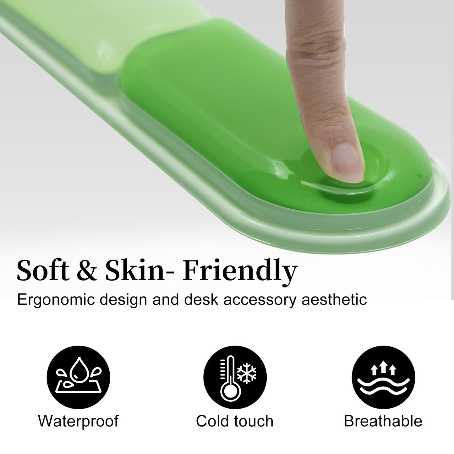 Gel Mouse & Keyboard Wrist Rest Set, 2 Pieces Silicone Wrist Support, Ergonomic Wrist Rest for Typing Pain Relief,Anti-Slip Rubber Bottom,Computer