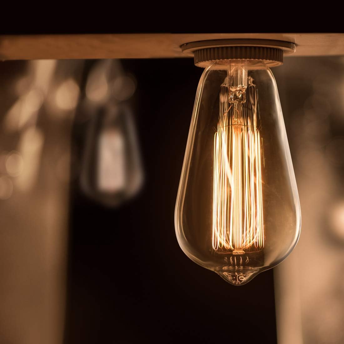 LUXON 8-Pack Edison Bulbs,60W Incandescent Light Bulbs,E26 Warm Amber Glass