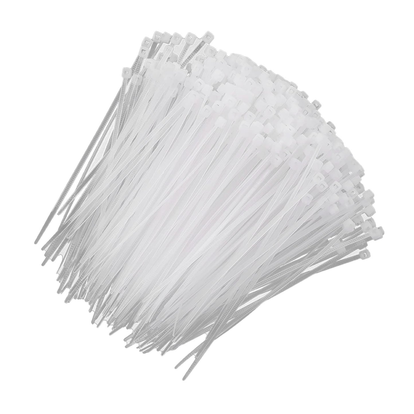 Nylon Cable Zip Ties,1000pcs 3 x 100/150mm White Standard Self-locking Plastic Cable Ties (3x100)