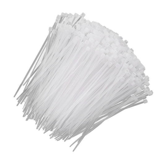 Nylon Cable Zip Ties,1000pcs 3 x 100/150mm White Standard Self-locking Plastic Cable Ties (3x100)