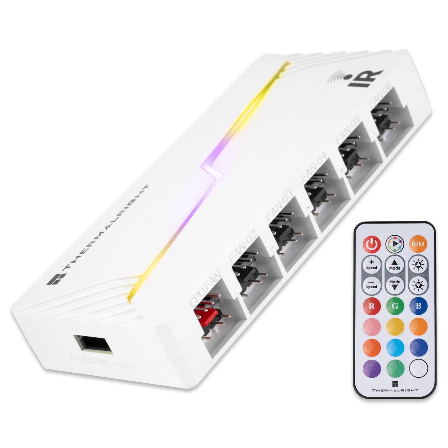 Thermalright ARGB and Fan HUB X12 IR White Hub Controller Support 12 Groups of CPU Fans,3Pin PC ARGB Controller and 4Pin PWM Fan,SATA Power Cord