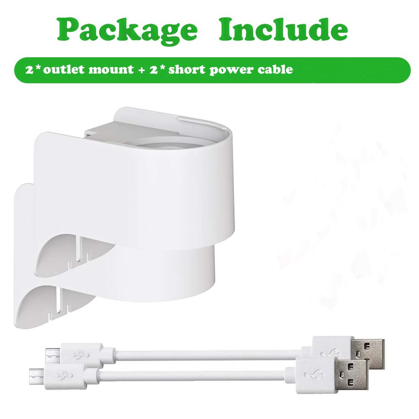 Outlet Mount for Camera, 2 Pack Plug-in Wall Stand, 360 Degree Swivel and Space Saving Design (Camera are Not Included)