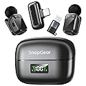 Snapgear Mic Mini Microphone, Wireless Microphone for iPhone/Android, 30H Battery Life with Charging Case, 48kHz/24bit, Noise Cancellation for