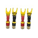 Funayama Spade to Banana Jack Adapter 4-Pack, 24K Gold Plated Y Terminal Speaker Wire Connector, Compatible for Yamaha, Denon, Marantz Amplifier