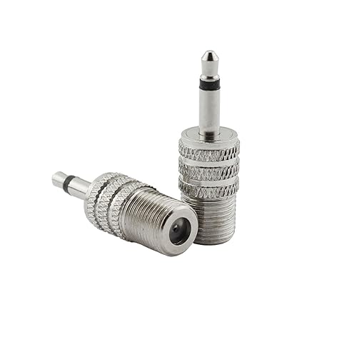 E-outstanding 2Pcs F-Type Female Jack to 3.5mm 1/8" Male Plug Mono Coaxial Audio Adapter Converter