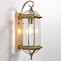 Milaii Copper Exterior Wall Light 20" H Outdoor Light Fixture Waterproof Wall Sconce Oil Rubbed Brass Porch Light with Clear Glass Lantern Wall Mount