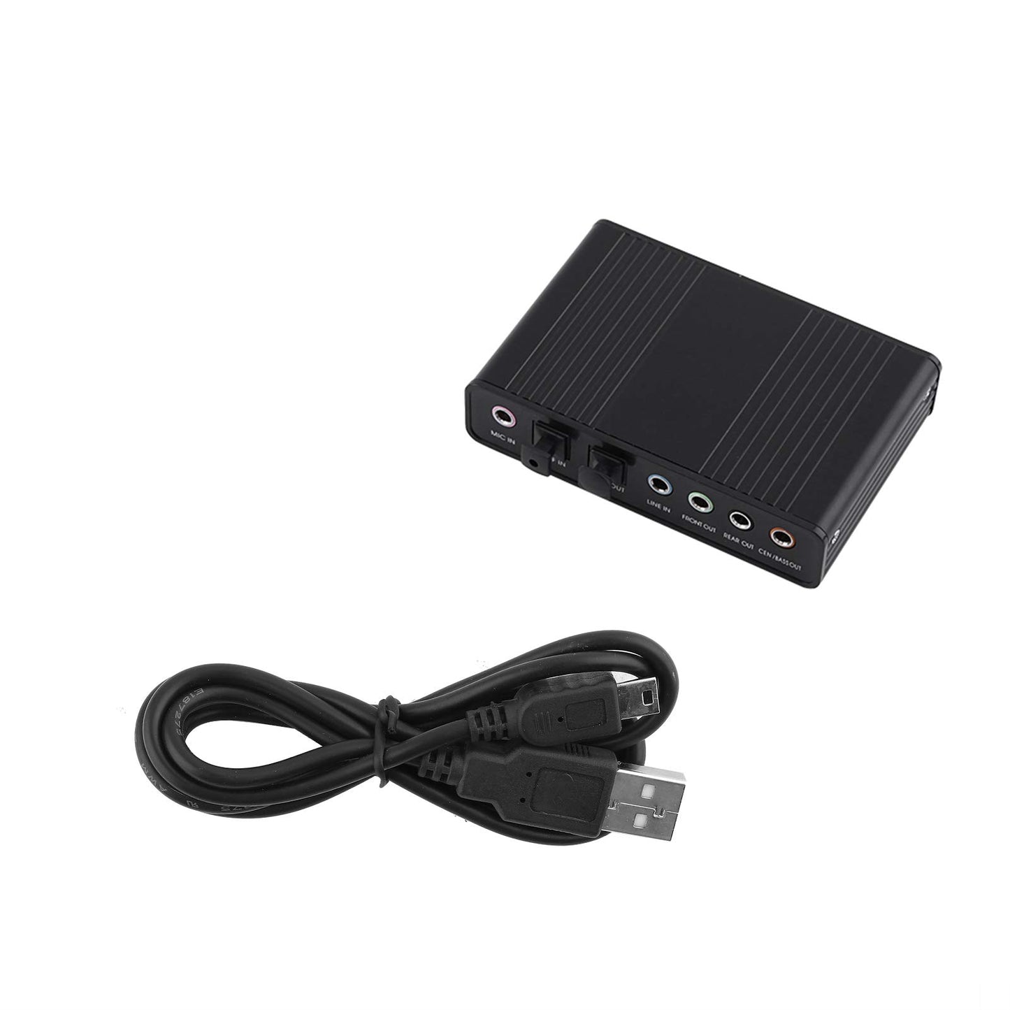 5.1 USB Audio Sound Card with SPDIF, External USB Sound Card Adapter for PC Laptop Audio, Support 48/44 KHz Sampling Rate, Black