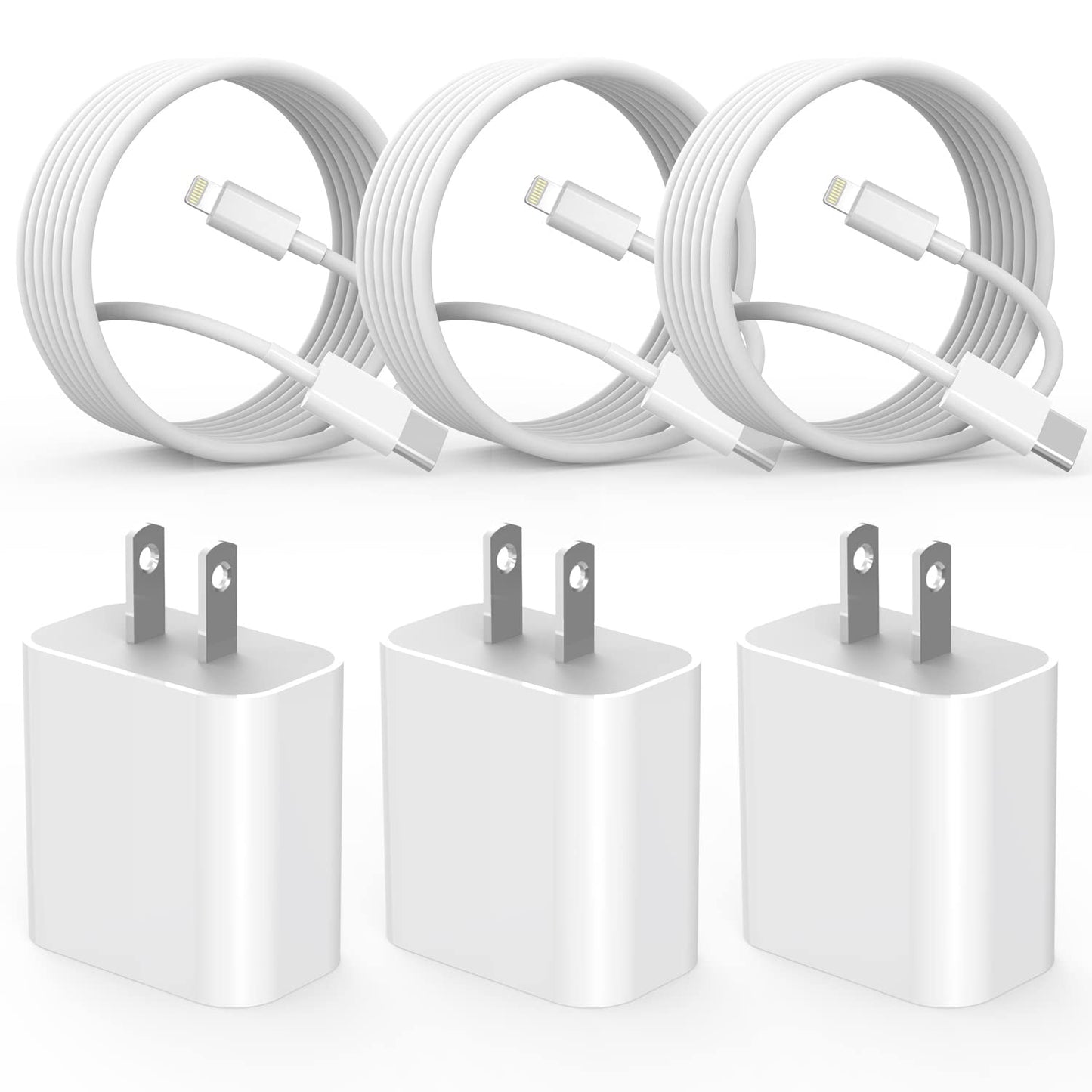 Fast Charger iPhone,i Phone Charge Cable,3Pack iPhone Charger Fast Charging 6Foot Phone Charging USB C Charge Adapter 6FT Type C to Lightning Cable…