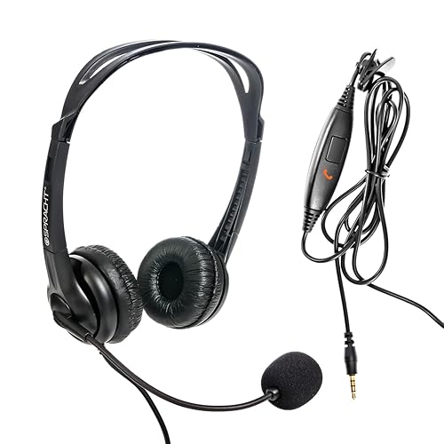 Spracht ZUM3500 Stereo 3.5mm and USB Dual Ear Universal Headset with Microphone | Office Headset for Computer, Smartphones & Tablets | Plug-and-Play…
